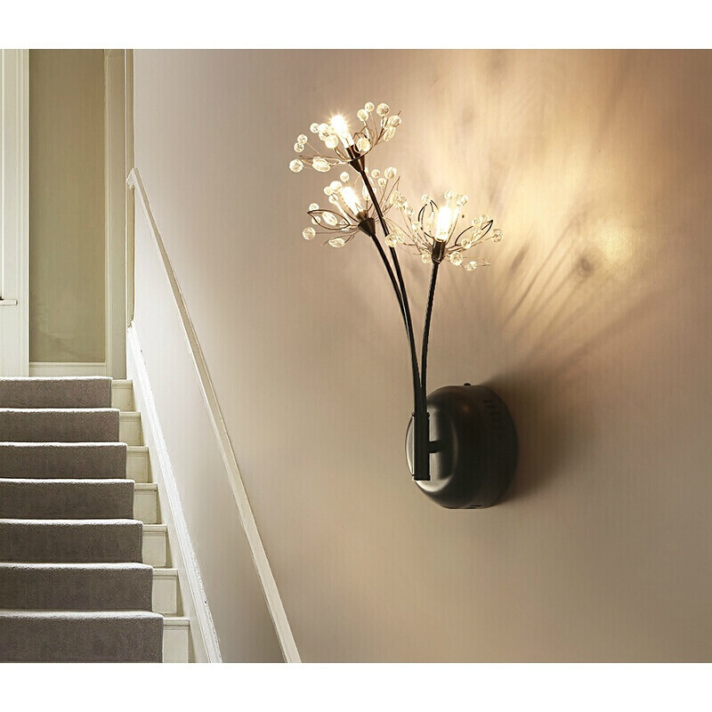 创意蒲公英壁灯卧室装饰3头过道墙灯北欧室内床头灯led楼梯灯三头