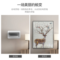 现代简约电表箱装饰挂画民宿北欧式强弱开关闪电客电 吉祥鹿1-1 宽60*高80【表箱宽50厘米以下】木质拉丝白框向左开款