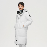 波司登极寒鹅绒服男2021新款提花迷彩简约时尚防风连帽反光带外套