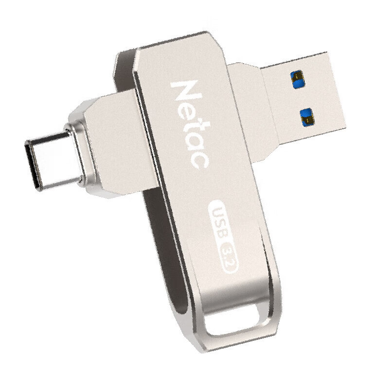 朗科(Netac) G728 多功能接口U盘 128GB USB3.2+Type-C 银色高清大图