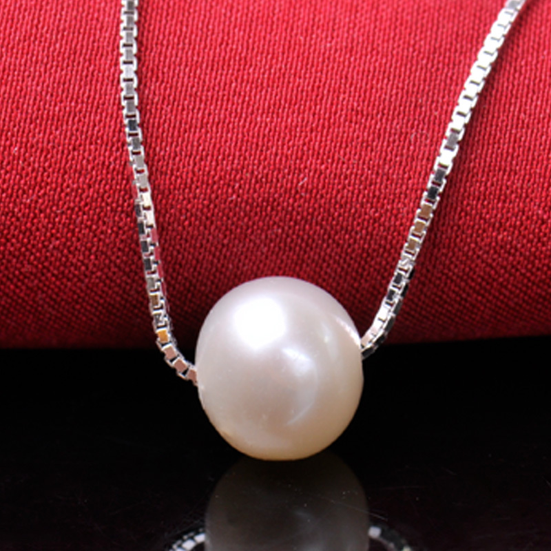 梦克拉mkela淡水珍珠吊坠项链路路通项链珍珠扁圆