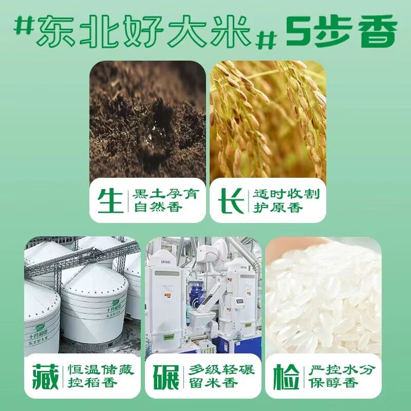 十月稻田非转基因长粒香米5kg优质东北大米软糯香甜健康好味高清大图