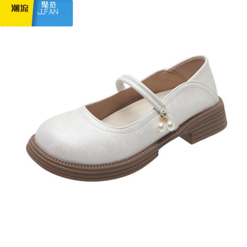 聚范法式温柔气质单鞋女新中式国风女鞋圆头百搭玛丽珍鞋小皮鞋配裙子高清大图