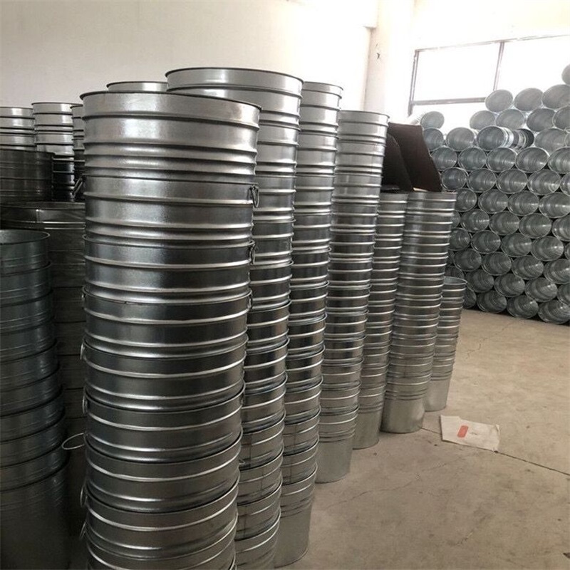 鑫环境 镀锌圆桶内胆450*370*370mm 户外镀锌板白铁皮垃圾箱果皮箱内桶专业定做果皮箱大号高清大图