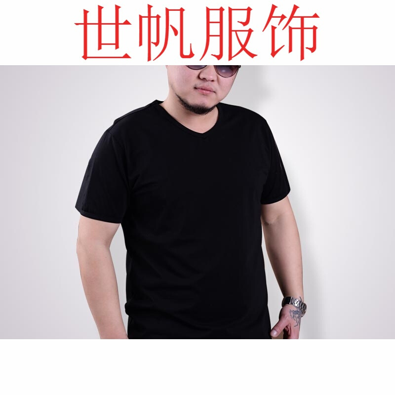 加加男T恤短袖号宽松胖人胖佬体恤男士袖上衣