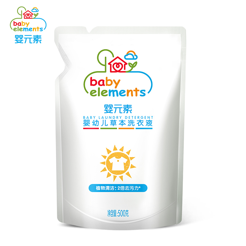 立白婴元素（Baby elements）母婴幼儿童草本洗衣液（补充装）500g 无荧光剂 温和不伤手高清大图