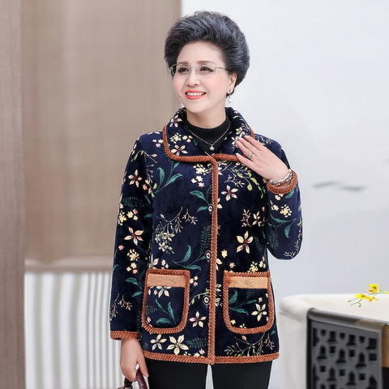 棉衣女老人衣服老年装奶奶装秋装外套棉袄妈妈装老太太1号色l建议8095