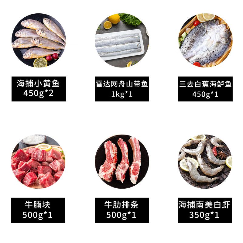 鲜到鲜得生鲜礼盒J1款3700g高清大图