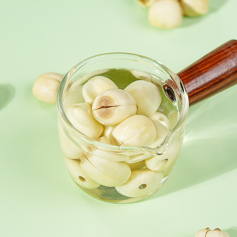 绿帝莲子粒大饱满自然莲香粉糯爽口通心通透久煮不散500g高清大图