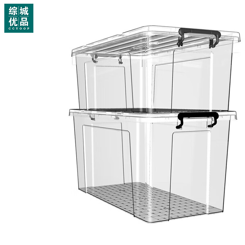 综城优品 CC-105L 65*45*40.5cm 防水防潮透明整理收纳箱 (计价单位:个) 透明高清大图