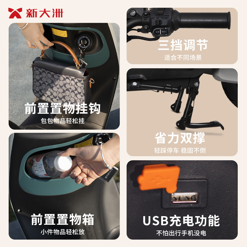 PARRAY 电轻摩高速长续航踏板电动两轮60V20轻便摩托车成人代步电动摩托车Z60 豆蔻蓝