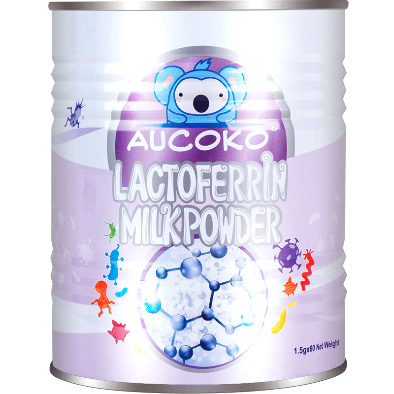 进口澳洲Aucoko尤可可 乳铁蛋白 大紫版 牛磺酸 1.5*60袋高清大图