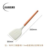 白色厨具硅胶锅铲不粘锅专用家用炒菜铲子汤勺耐高温厨房木柄铲勺 榉木硅胶锅铲-奶白色