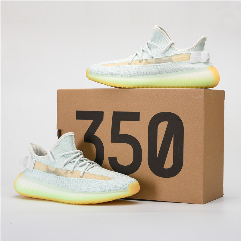 UYEEZY运动户外减震运动2022新款亚麻天使超酷潮流设计跑鞋厚底情侣椰子350运动鞋透气
