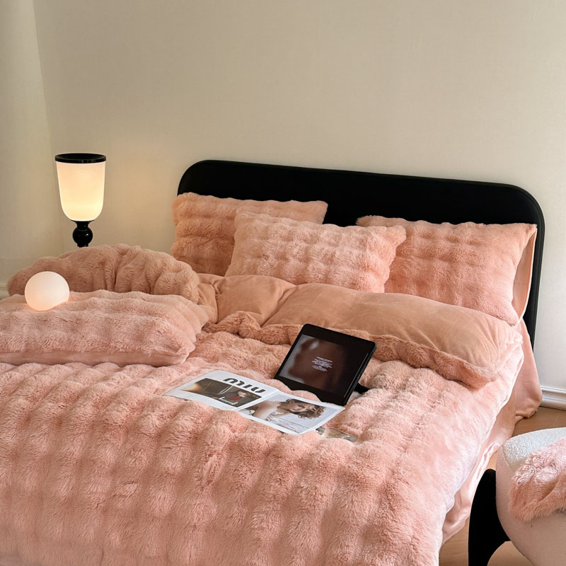 雅鹿兔毛暖绒四件套高清大图