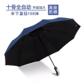 太阳谷三折碰击黑胶自开收晴雨伞G9252