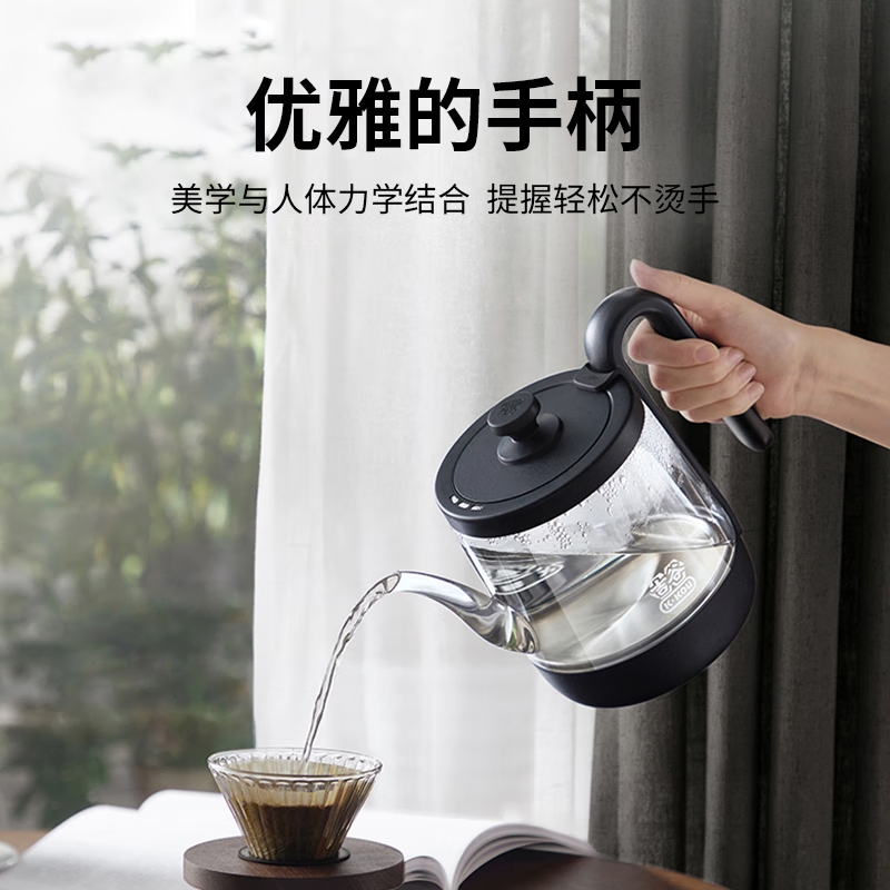 吉谷(K·KOU)电热水壶 家用自动恒温烧水壶 电水壶 养生壶 泡茶茶具茶壶 高硼硅玻璃煮茶壶高清大图