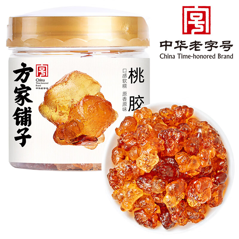 方家铺子 桃胶雪燕皂角米伴侣桃胶200g/瓶装