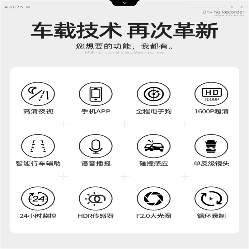 SHENG CHUANG-A445摄像机超高清夜视全景前后双摄免走线