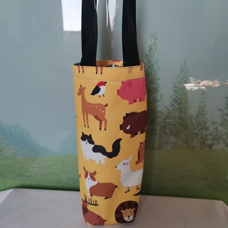 帆布水杯袋子通用保温杯杯套手提焖烧杯杯套大容量便携企鹅直径7cm高