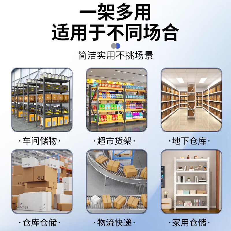 戴劲货架仓储重型仓库货架多层置物架200*50*200cm380kg/4层高清大图