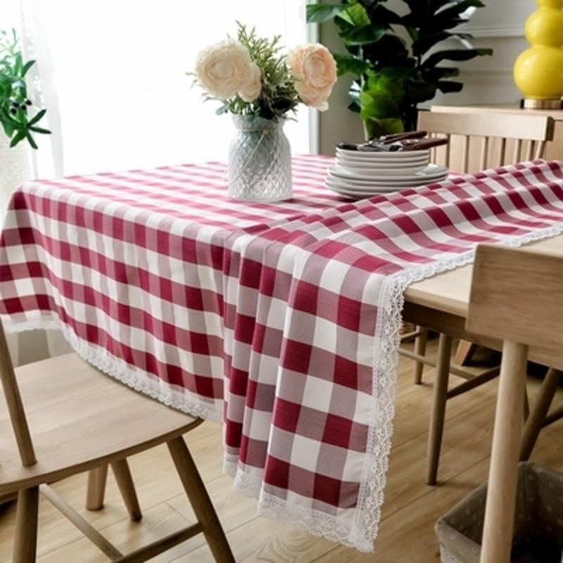 茶几巾艺田园野布客厅蕾丝餐长方形布台布格子餐布桌布桌布餐厅盖报价