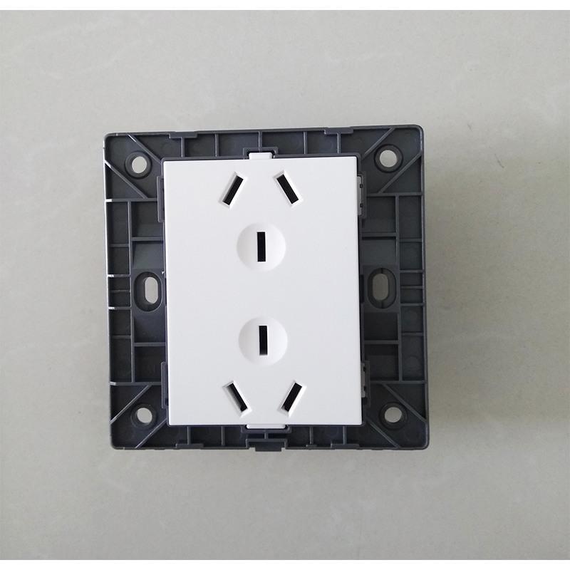 白色正泰开关插座86型6孔插座new7s象牙白色金色六孔三三插六孔插座