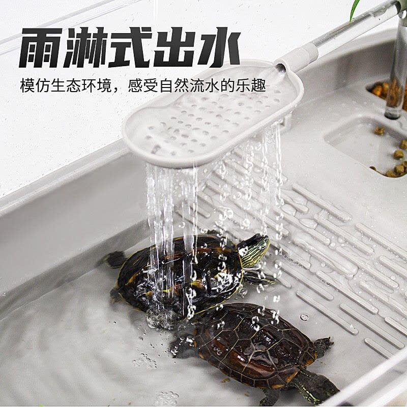 乌龟缸大号带晒台龟箱养龟专用缸可折叠分离式防逃逸加高沥水过滤家用乌龟盆造景别墅饲养箱图片