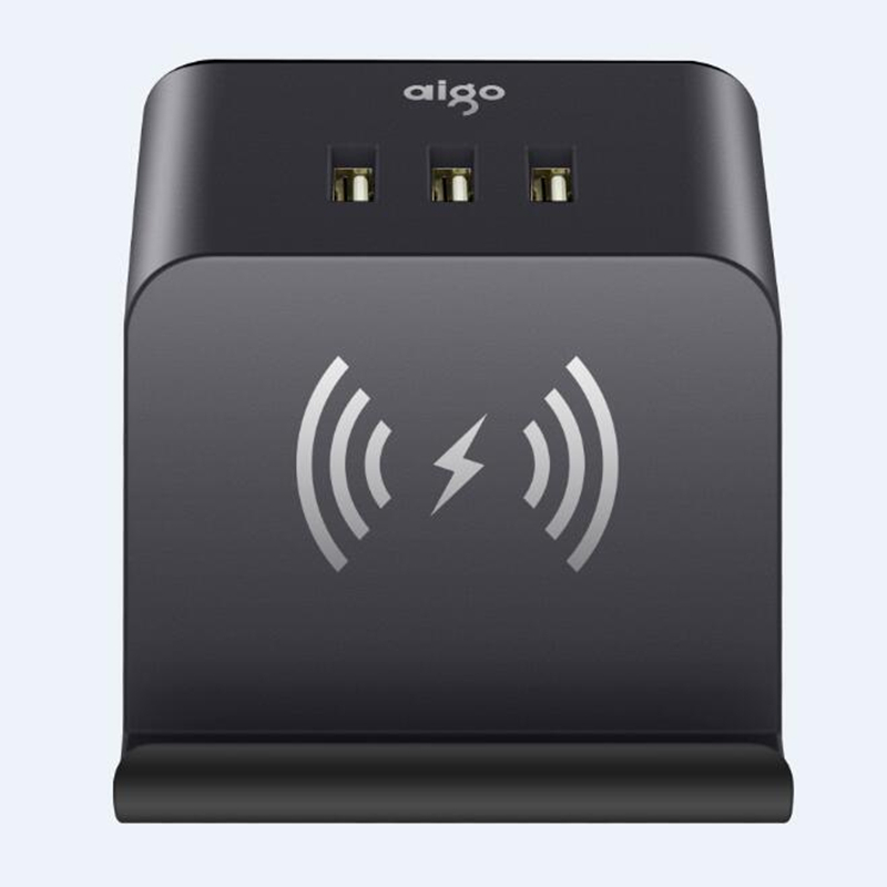 爱国者 无线充 USB 多功能家用电源插座 M0230Q 白色
