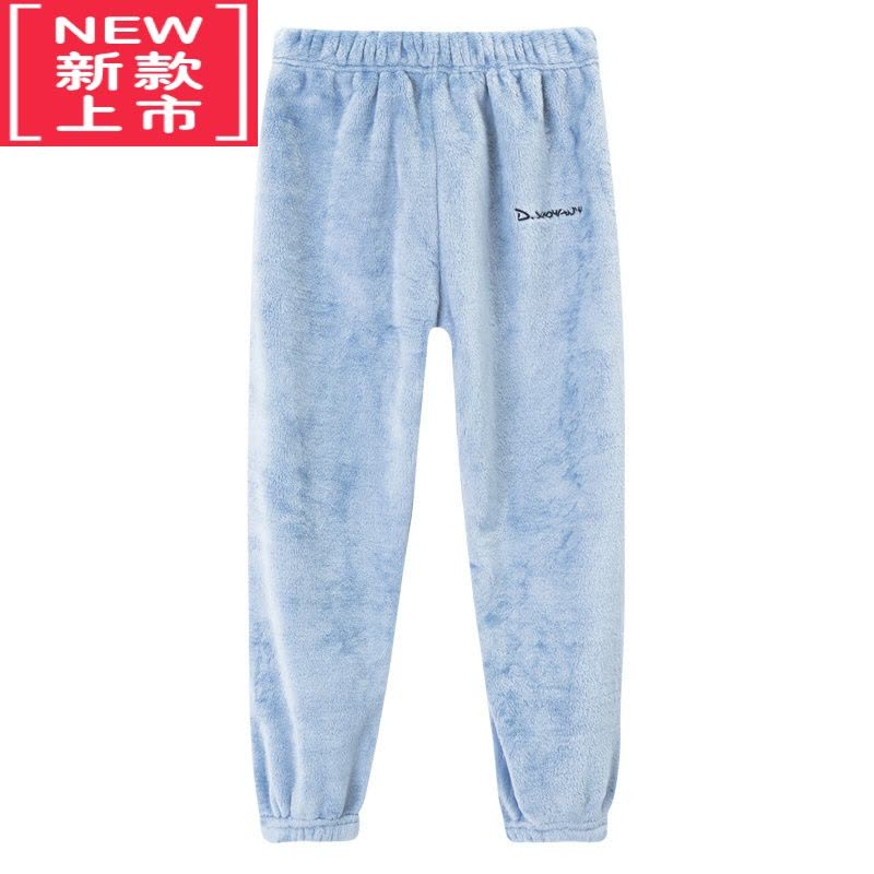 可莉允儿童大人秋冬男童家居宝宝睡裤女童保暖珊瑚绒仙女裤保暖裤图片