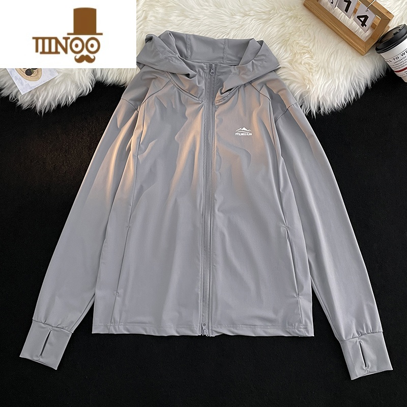 YANXU冰丝凉感防晒衣服外套男女2023新款宽松连帽上衣夏季轻薄情侣夹克