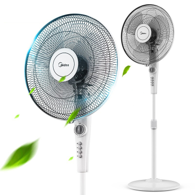 美的落地扇fsa40ye 三档风速 2小时定时 家用机械式摇头广角送风电风