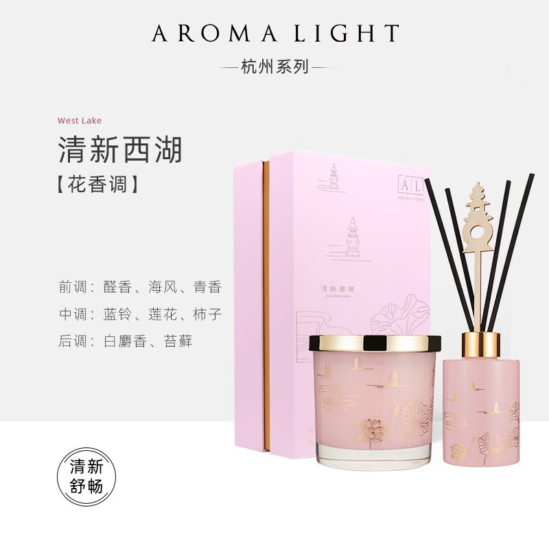 美通 (Aroma Light)M10-AL22069 杭州系列香薰礼盒 无烟椰蜡植物精油 龙井问茶高清大图