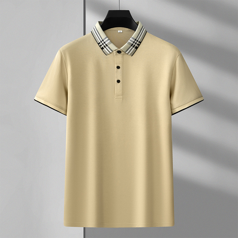棉质短袖T恤男2025夏季翻领刺绣时尚潮牌透气男士polo衫