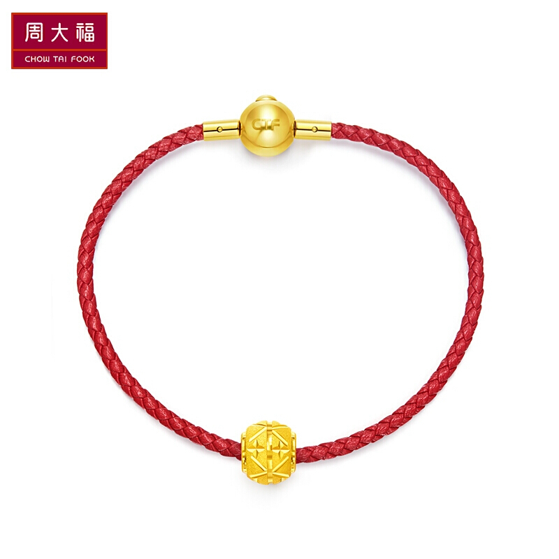 周大福路路通 足金转运珠黄金吊坠(工费:120元)eof189精选