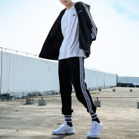 Adidas/阿迪达斯男套装2020秋季新款运动套装舒适透气连帽夹克外套收口小脚裤运动长裤DQ3066 DQ3100