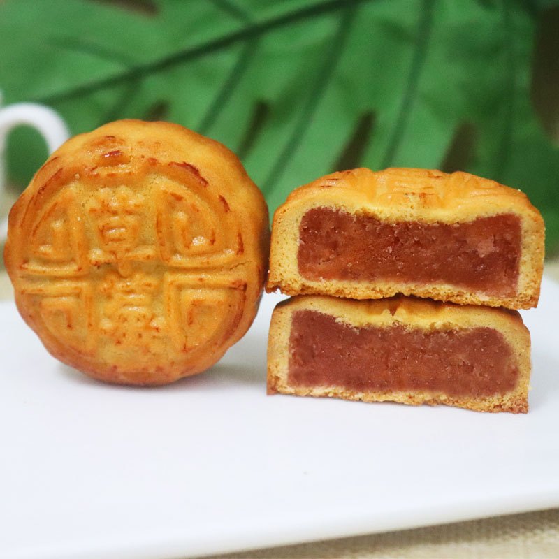 遂雅传统糕点零食中秋水果月饼礼盒散装广式老月饼草莓味