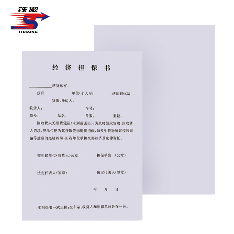 铁凇 经济担保书 A4 100张 册高清大图