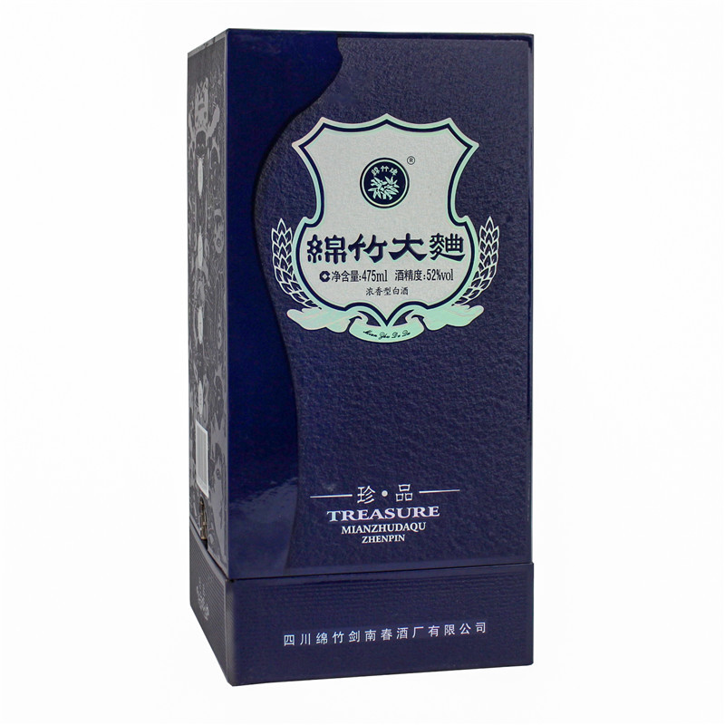 四川剑南春酒厂出品 绵竹大曲 珍品蓝盒 52度475ml 1瓶装 浓香型