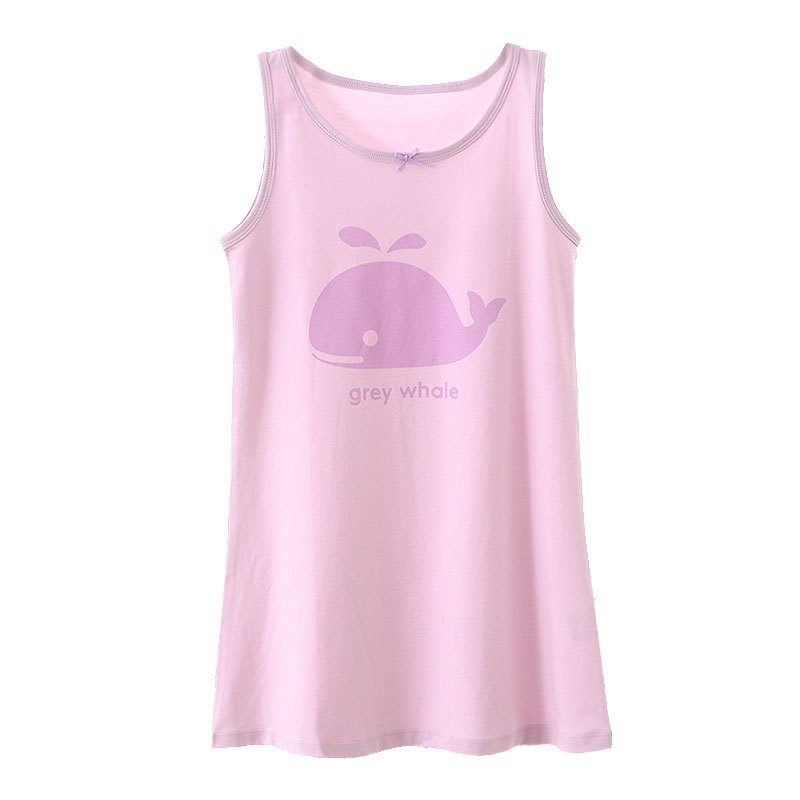 KIDS MAM&DAD夏季女童睡裙中大童家居服空调服女孩吊带背心睡衣居家外穿背心裙子
