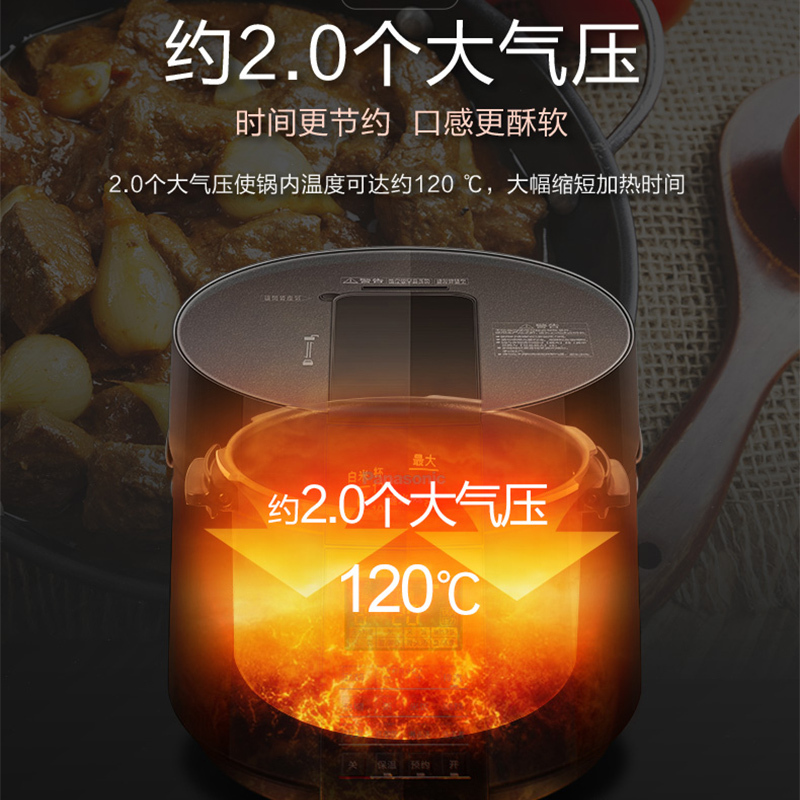 松下(Panasonic)5L智能电压力锅 电饭锅家用多功能压力煲无水料理大容量电饭煲SR-S50K8