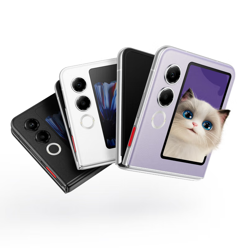 [全新]努比亚 Flip2 星光黑 8GB+256GB 天玑7300X 5G芯 折叠屏AI 时尚双卡5G手机