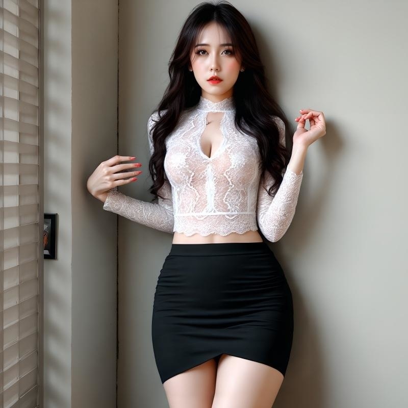 长夜漫漫情趣内衣秘书蕾丝透视包臀短裙诱惑制服睡衣裙套装女1959高清大图