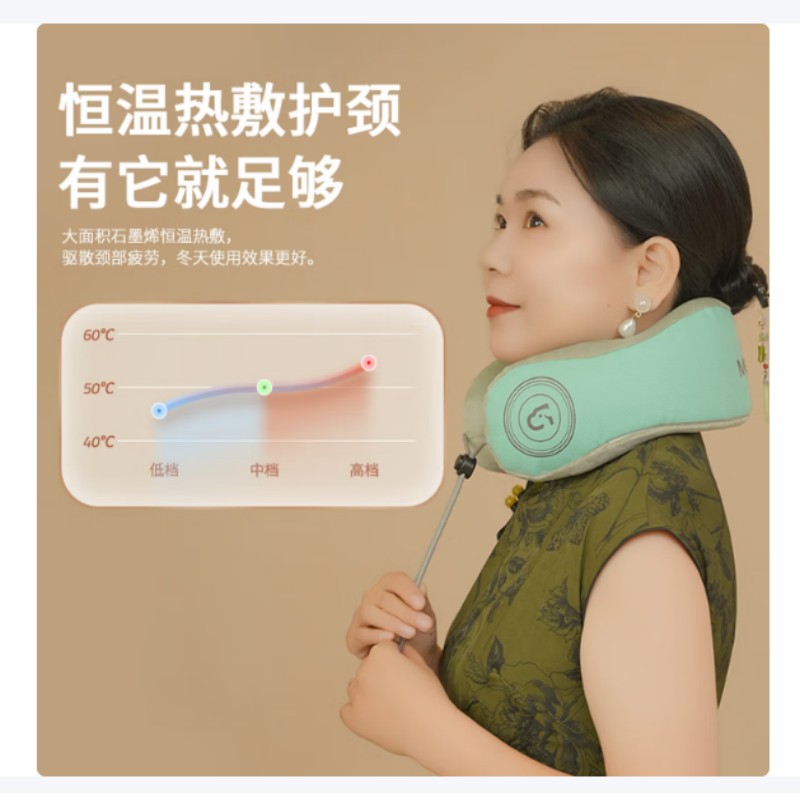 米狗MEEE GOU肩颈按摩器智能温热揉捏按摩仪人体工学设计缓解疲劳护颈护肩按摩仪高清大图