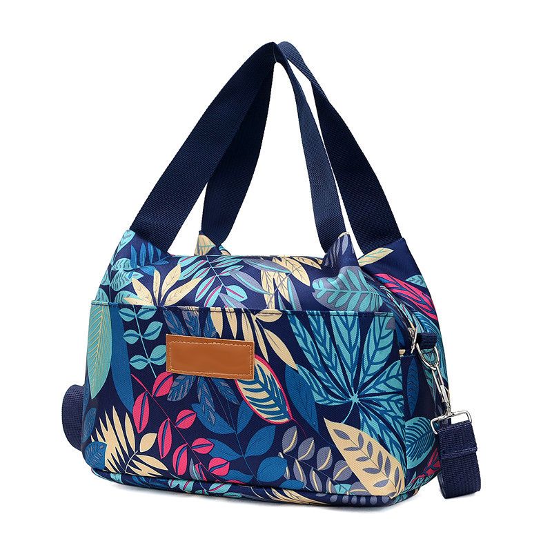 新款时尚尼龙布包妈咪便当包花色小布包女士手提单肩包零钱老年包