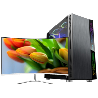 世纪之星 i9级八核至强E5 2660/RX580 8G独显/16GB内存/256GB固态 家用办公娱乐LOL游戏电脑 台式机 组装电脑 台式电脑 电脑主机+24英寸曲面显示器全套