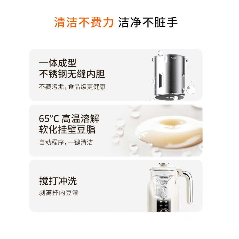 九阳(Joyoung)1L豆浆机升级变频轻音1-4人用古法浆免过滤自清洁家用全自动多功能榨汁破壁机D5高清大图