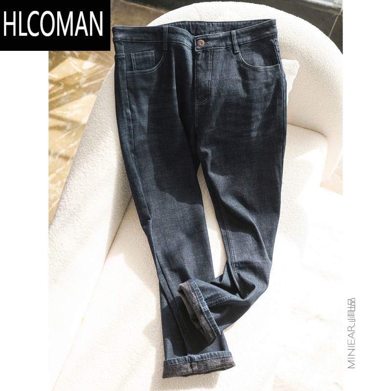 HLCOMAN小耳出品[闭眼入]牛仔加绒裤子男士冬季微弹休闲长裤子男裤