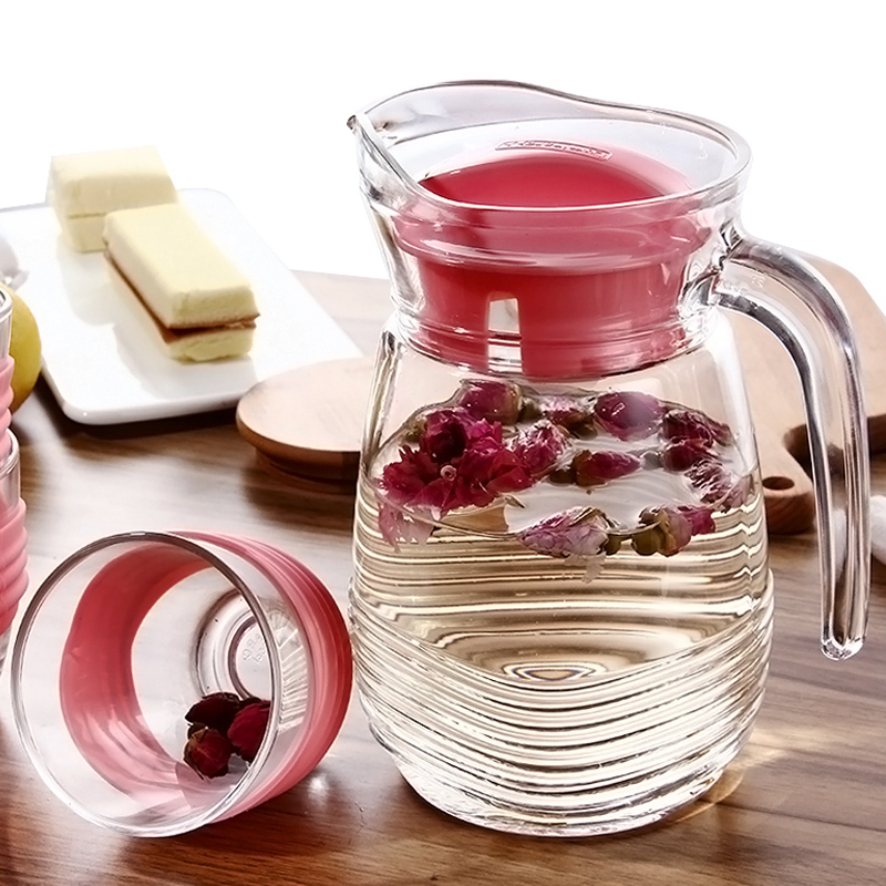 乐美雅全钢化玻璃冷水壶耐热玻璃水壶泡茶壶花茶果汁饮料壶海岸线钢化