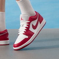 耐克（NIKE）男鞋新款Air Jordan 1 Low AJ1低帮舒适运动鞋耐磨篮球鞋553558-166 ZP 553558-166/红色/白色 45